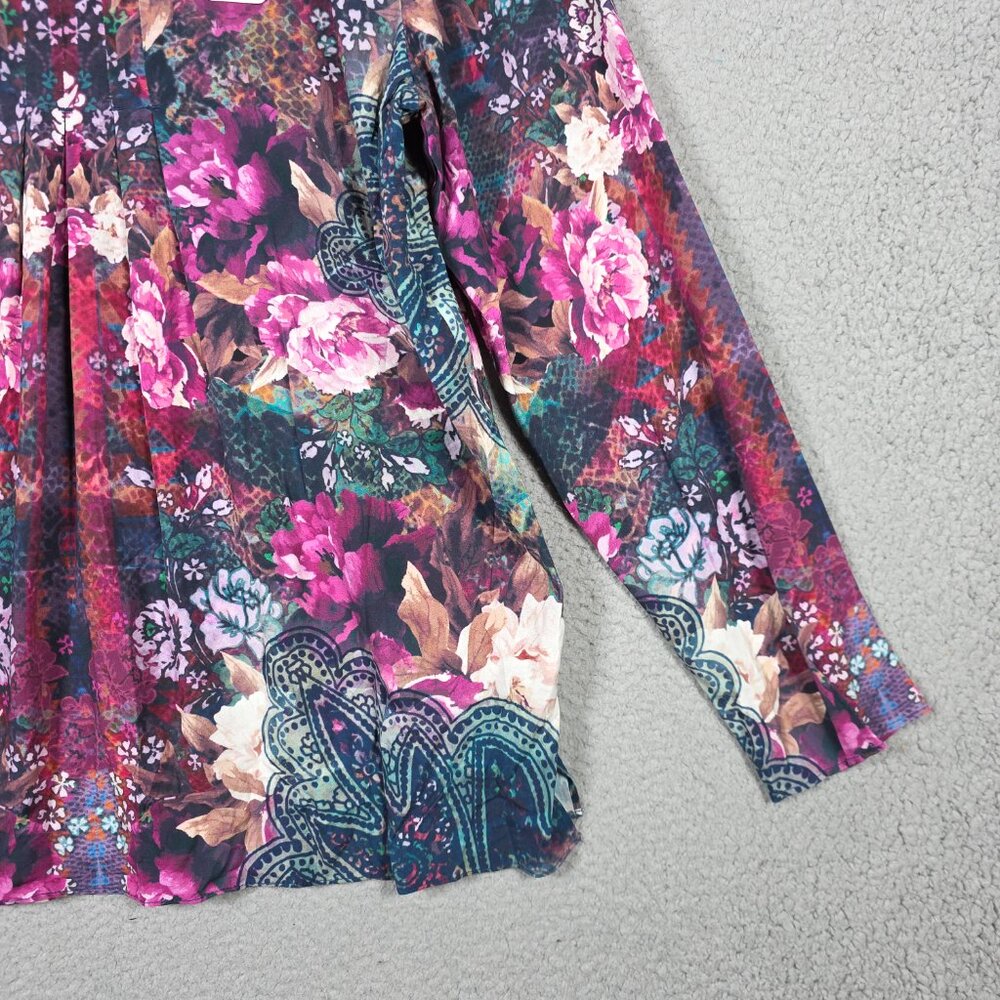 Soft Surroundings Elevadas‎ Top Size M Floral Platead Fairy Whimsical Lagenlook - Picture 3 of 11